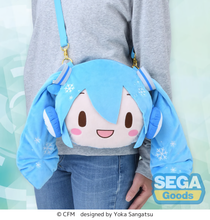 Load image into Gallery viewer, PRE-ORDER SEGA Vocaloid Hatsune Miku "Snow Miku" fuwa petit Face Shoulder Bag