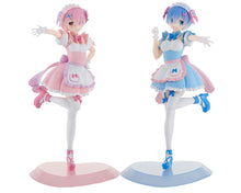 Load image into Gallery viewer, FuRyu TENITOL Re:Zero Yumekawa Maid Rem & Ram Set non-scale figure set Bonus