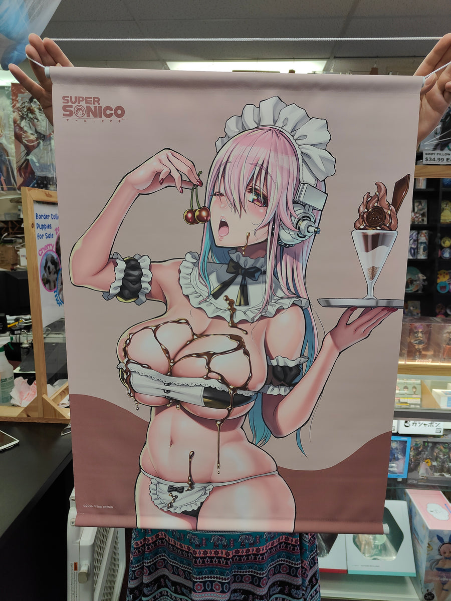 Super Sonico Huge Fabric Poster Nitro museum store limited tapestry Bath time ver