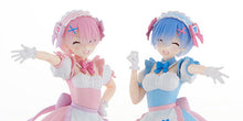 Load image into Gallery viewer, FuRyu TENITOL Re:Zero Yumekawa Maid Rem & Ram Set non-scale figure set Bonus
