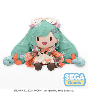 SEGA Vocaloid Hatsune Miku Snow Miku 2024 Fuwa petit Dodeka Jumbo Plush