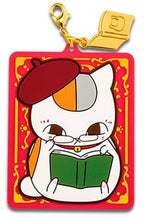 Load image into Gallery viewer, Bandai Natsume&#39;s Book of Friends Nyanko Sensei Reading Time Rubber Keychain Charms
