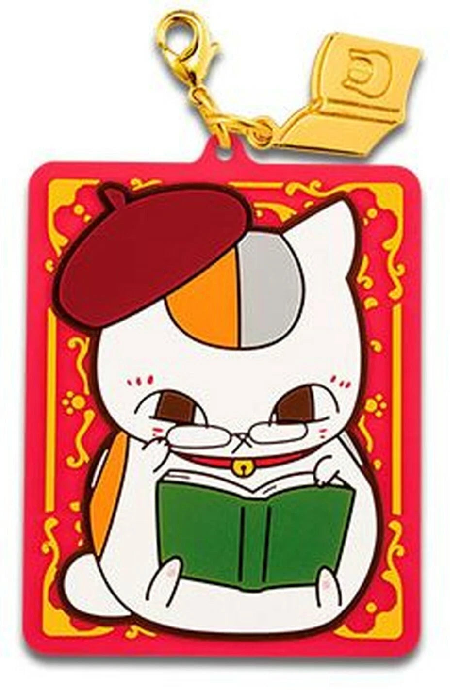 Bandai Natsume's Book of Friends Nyanko Sensei Reading Time Rubber Keychain Charms