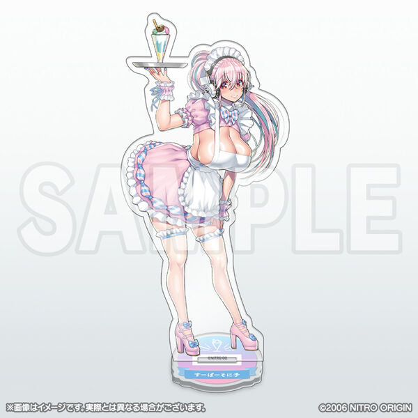 Nitro Plus Super Pochaco Super Sonico Waitress Ver. Acrylic Stand