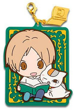 Load image into Gallery viewer, Bandai Natsume&#39;s Book of Friends Nyanko Sensei Reading Time Rubber Keychain Charms
