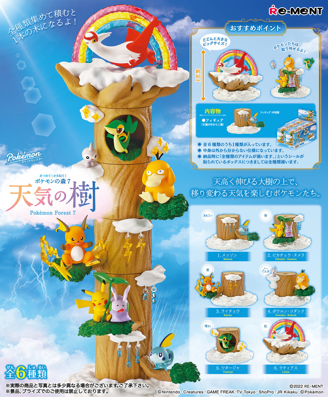 Re-ment Pokemon Weather Forest 7 mini figures