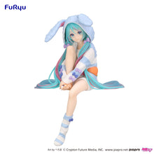 Load image into Gallery viewer, FuRyu Hatsune Miku Noodle Stopper Figure -Rabbit Ear Hood Pajama Blue Color ver.-
