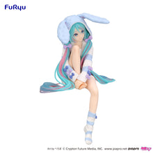 Load image into Gallery viewer, FuRyu Hatsune Miku Noodle Stopper Figure -Rabbit Ear Hood Pajama Blue Color ver.-
