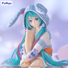 Load image into Gallery viewer, FuRyu Hatsune Miku Noodle Stopper Figure -Rabbit Ear Hood Pajama Blue Color ver.-
