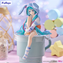 Load image into Gallery viewer, FuRyu Hatsune Miku Noodle Stopper Figure -Rabbit Ear Hood Pajama Blue Color ver.-
