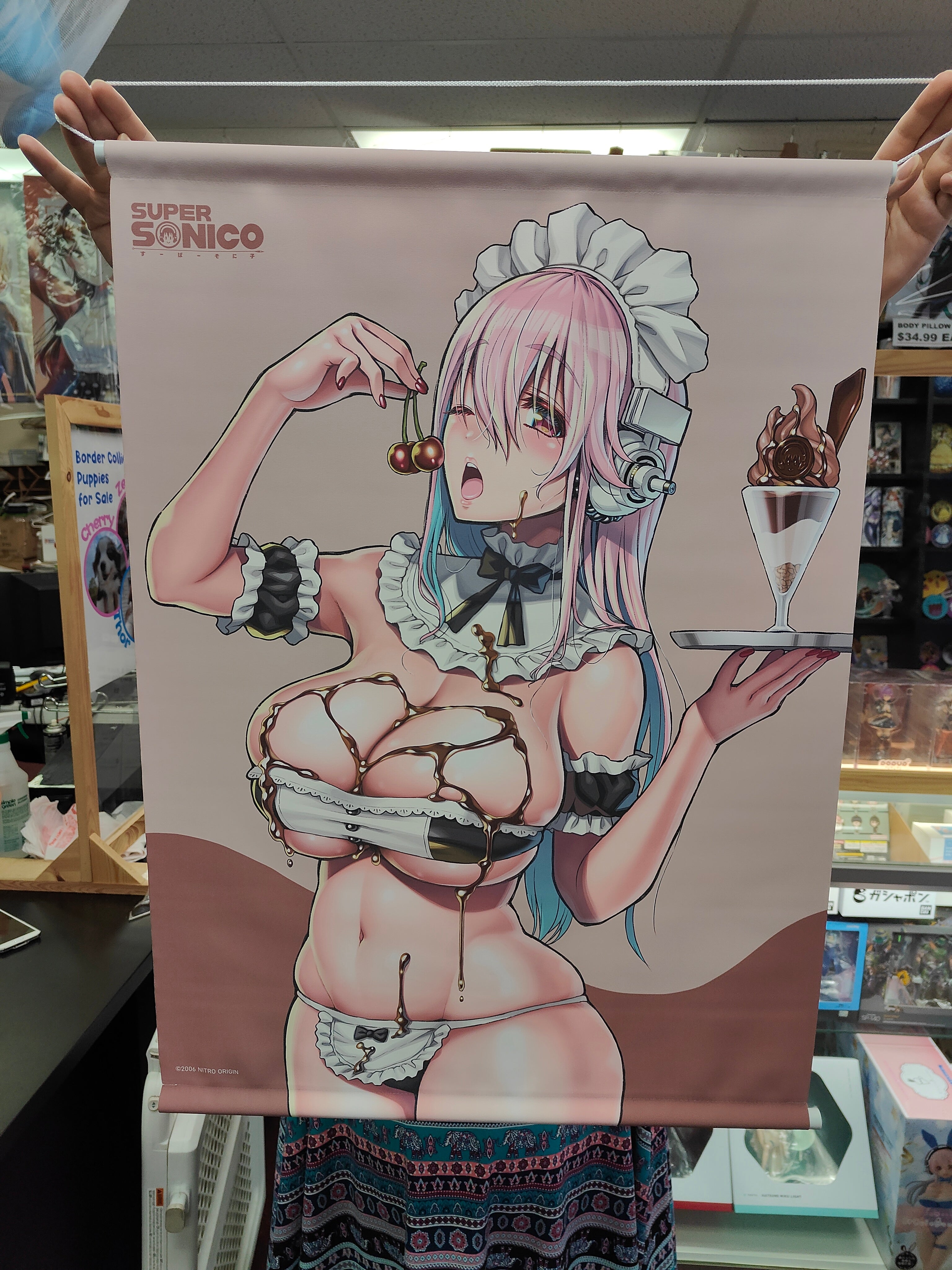 SUPER SONICO: 15th Anniversary shops B2- Size Tapestry White Bikini Ver.