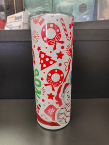 Super Sonico 20oz Stainless Steel Tumbler - Sparkly Christmas version