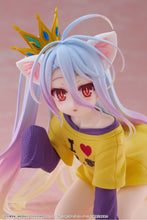 Load image into Gallery viewer, Taito No Game No Life Shiro (Cat Ear T-Shirt Ver.) Desktop Cute Prize Figure
