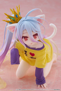 Taito No Game No Life Shiro (Cat Ear T-Shirt Ver.) Desktop Cute Prize Figure