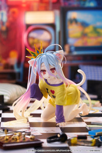 Taito No Game No Life Shiro (Cat Ear T-Shirt Ver.) Desktop Cute Prize Figure