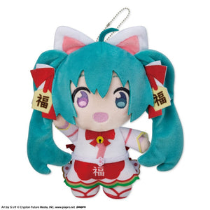 Chara-ani Vocaloid Hatsune Miku x Maneki Neko CharaColle Stand Doll Plush Keychain